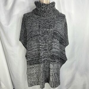 Apt. 9 Grey Square/Rectangle Turtleneck Poncho One Size